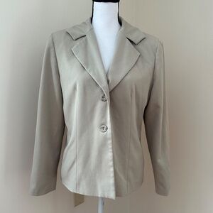 *DRESSBARN* Tan Button Down Blazer Suit Jacket Size 14